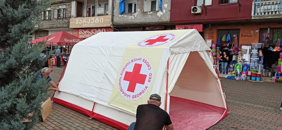 Georgia Red Cross Society set up tents at two more locations in Batumi