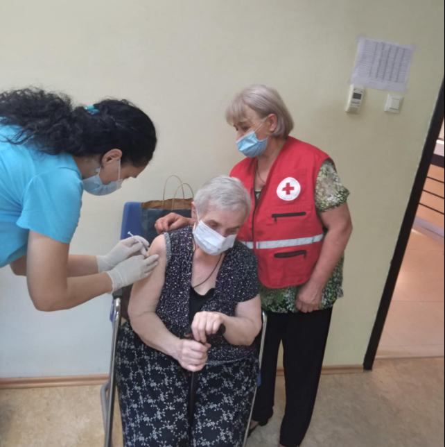 The Georgia Red Cross Sachkhere branch continues to be actively involved in the COVID-19 vaccination processes