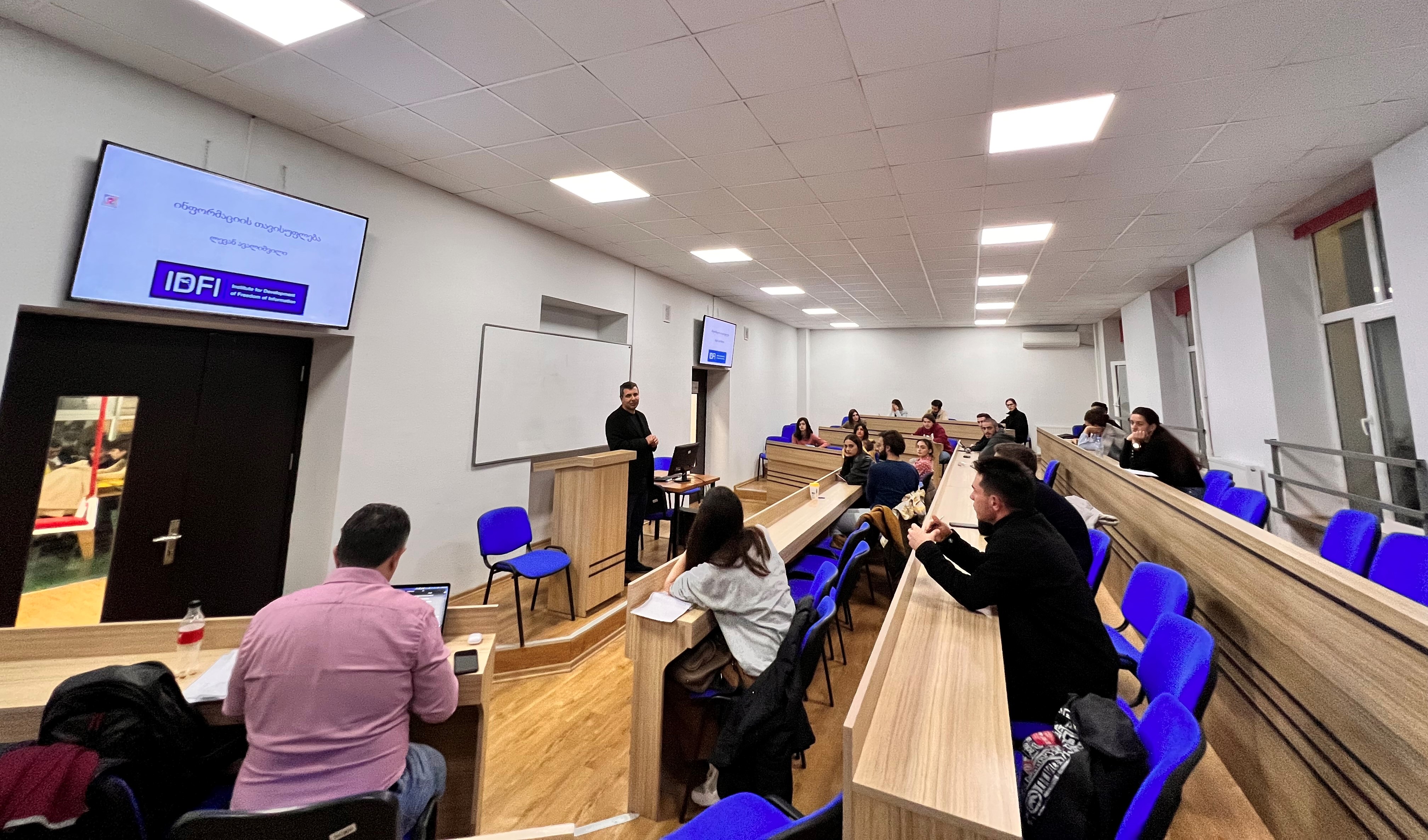 The Programs Director of the Institute for the Development of Freedom of Information (IDFI) conducted an open lecture on Freedom of Information